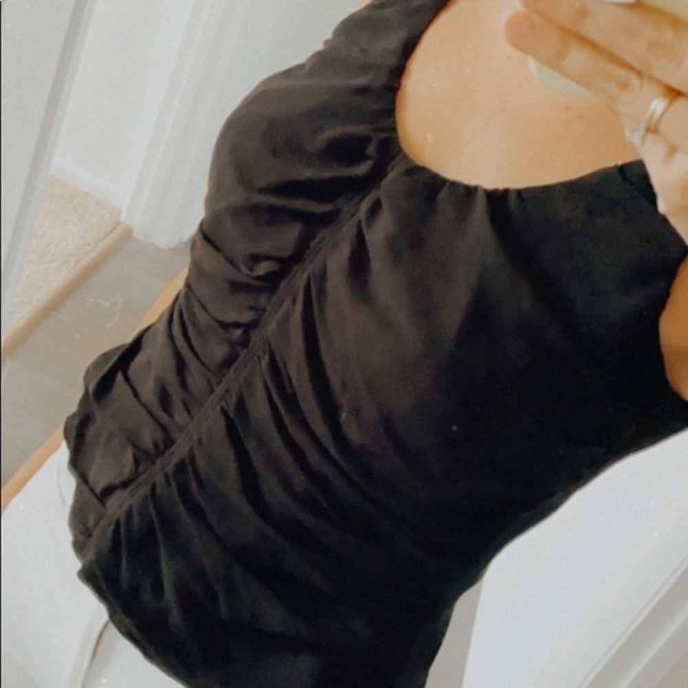 Vintage silk Armani Collezioni black top.